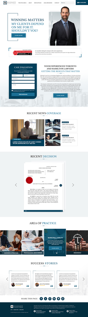 Web Design by Blue Sparrow for Michael''s Law Firm | Design: #31977738