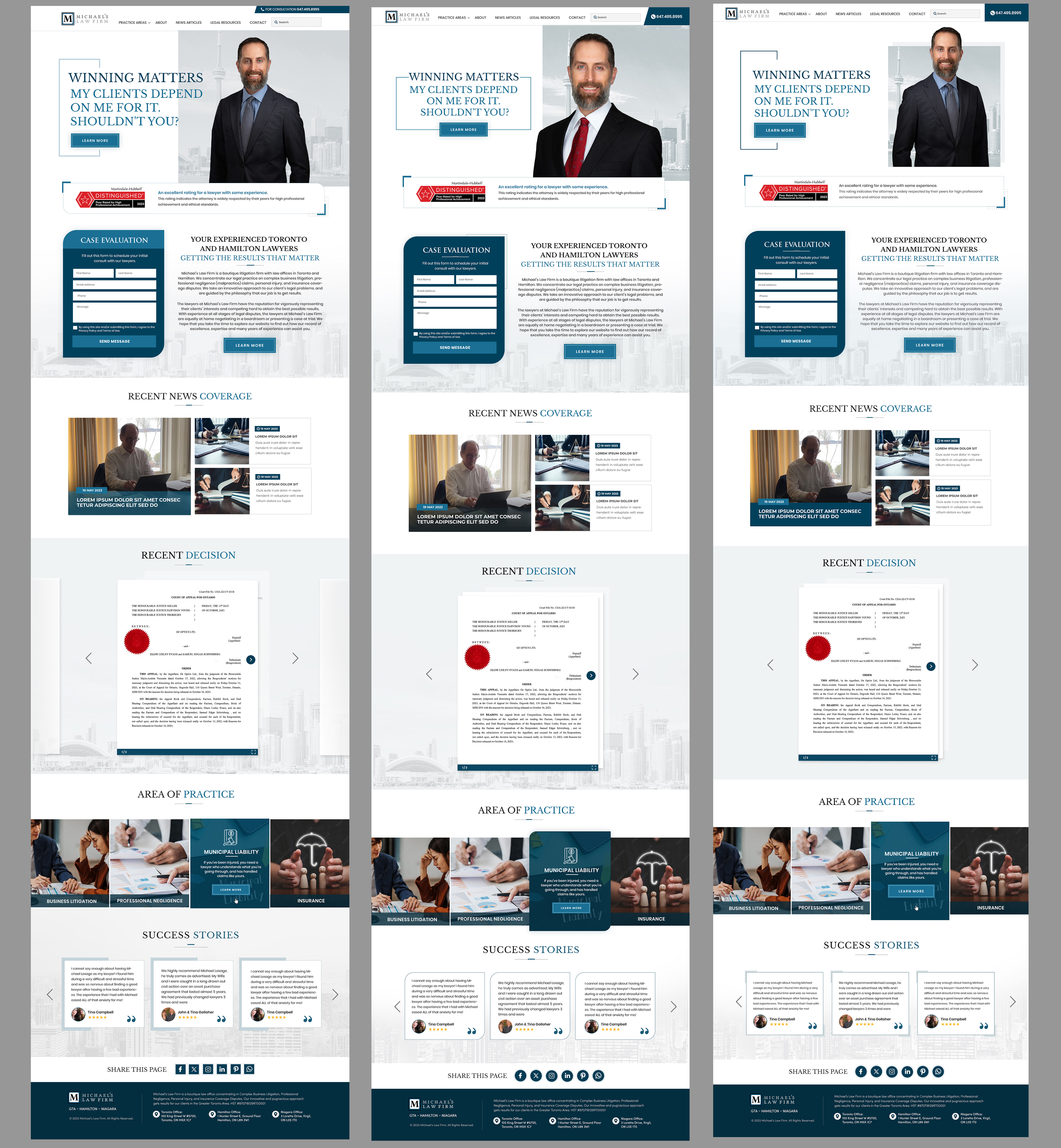 Web Design by Blue Sparrow for Michael''s Law Firm | Design #31977876