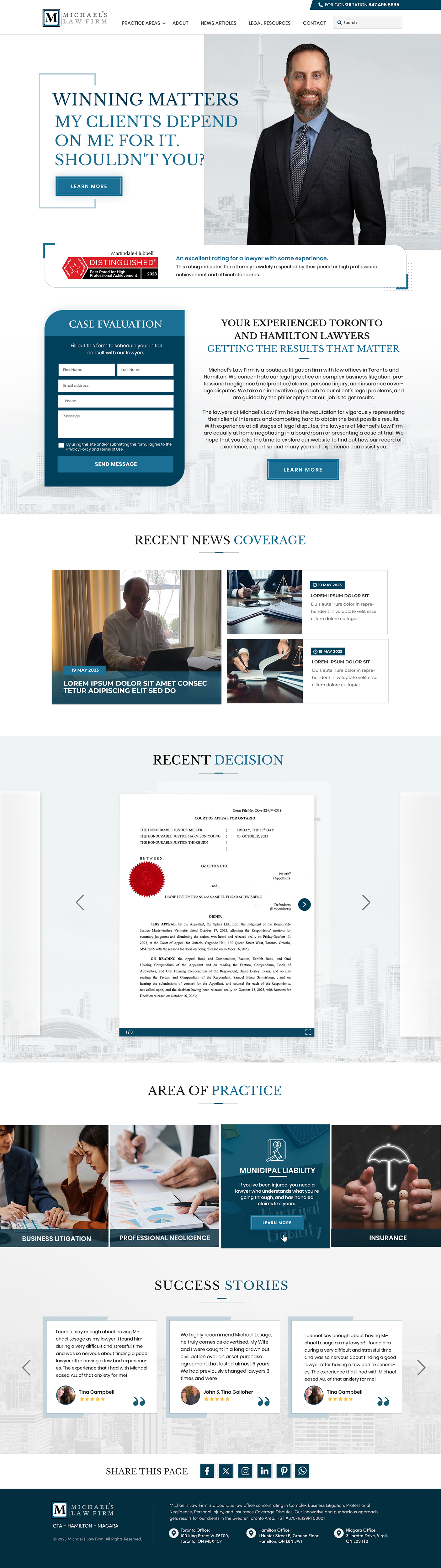 Web Design by Blue Sparrow for Michael''s Law Firm | Design #31977878