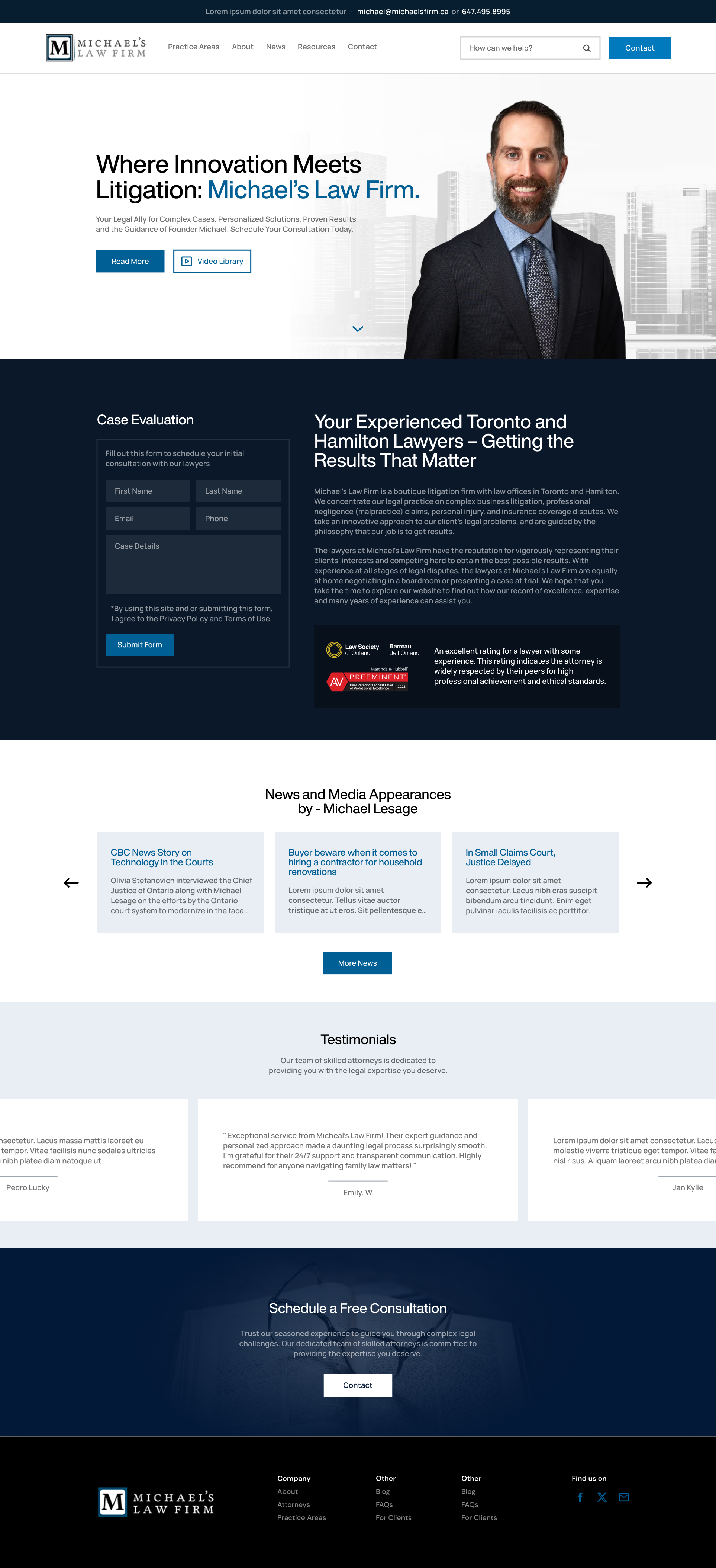 Diseño Web por Maansib para Michael''s Law Firm | Diseño #31943626
