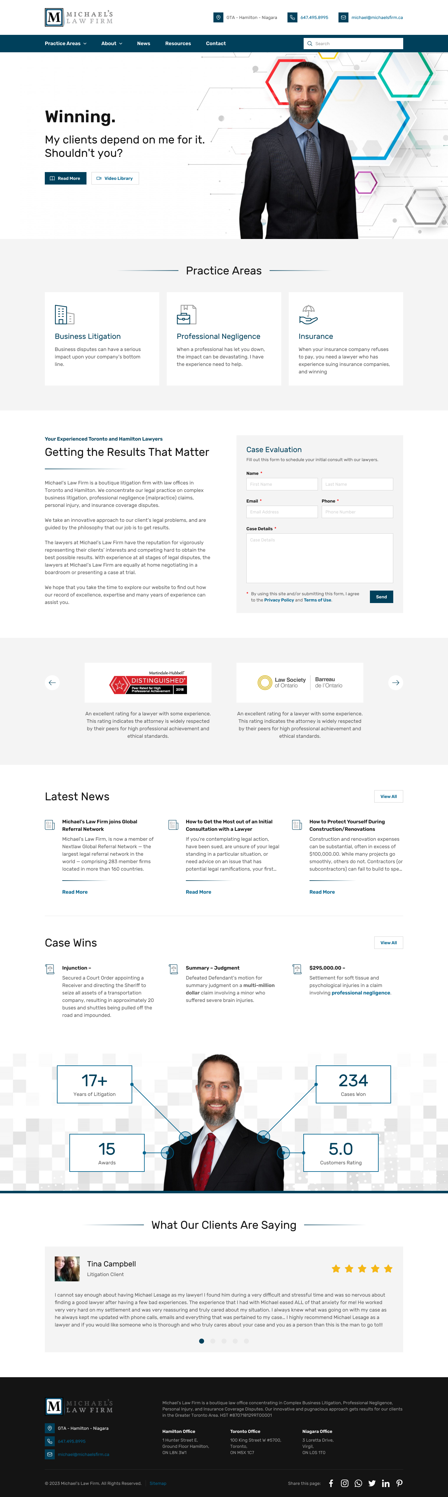 Web Design by ki2 for Michael''s Law Firm | Design #31970282