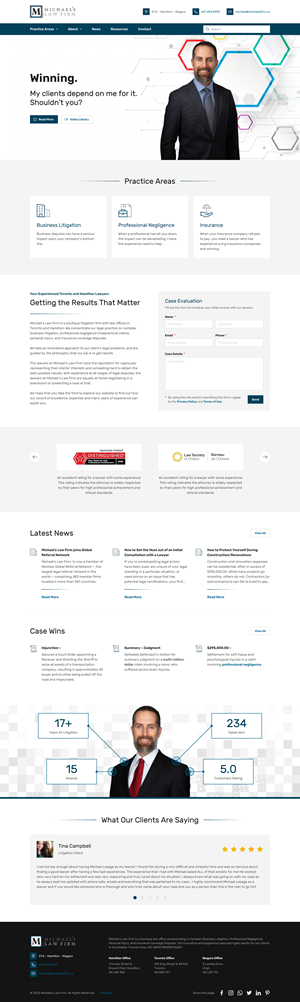 Web Design by ki2 for Michael''s Law Firm | Design: #31970282