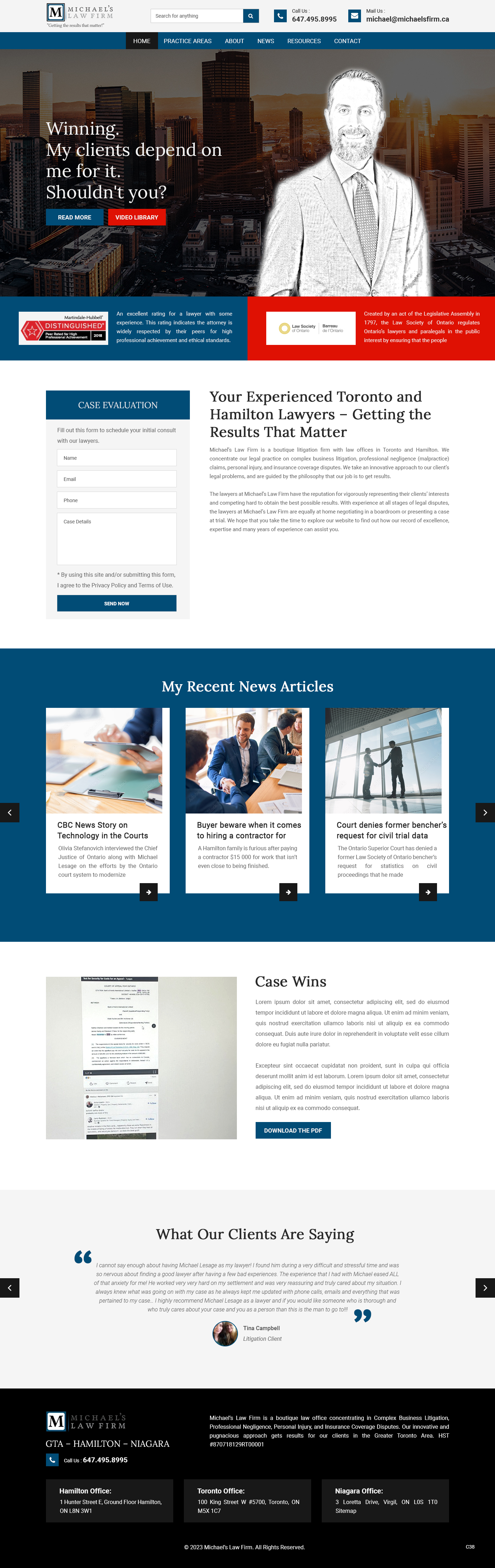 Diseño Web por pb para Michael''s Law Firm | Diseño #31936869