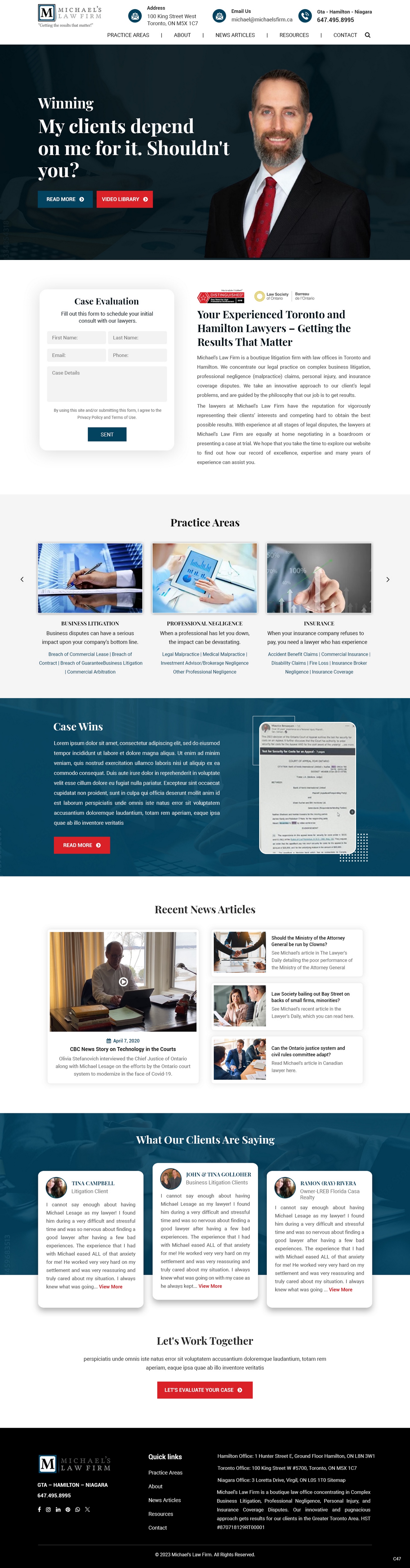 Web Design by pb for Michael''s Law Firm | Design #31936876