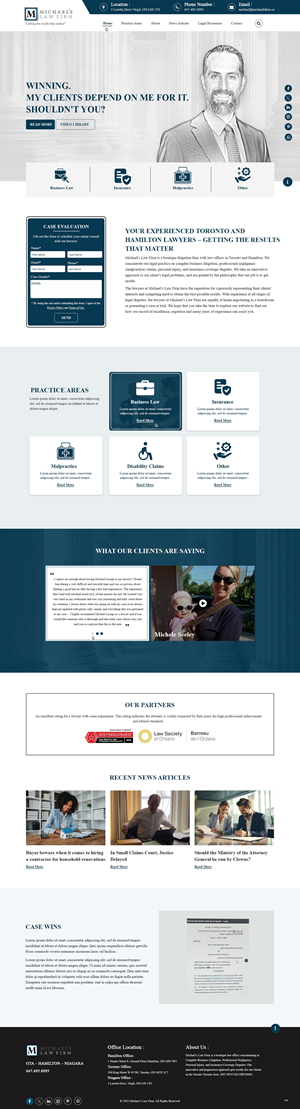 Web Design by pb for Michael''s Law Firm | Design: #31936877