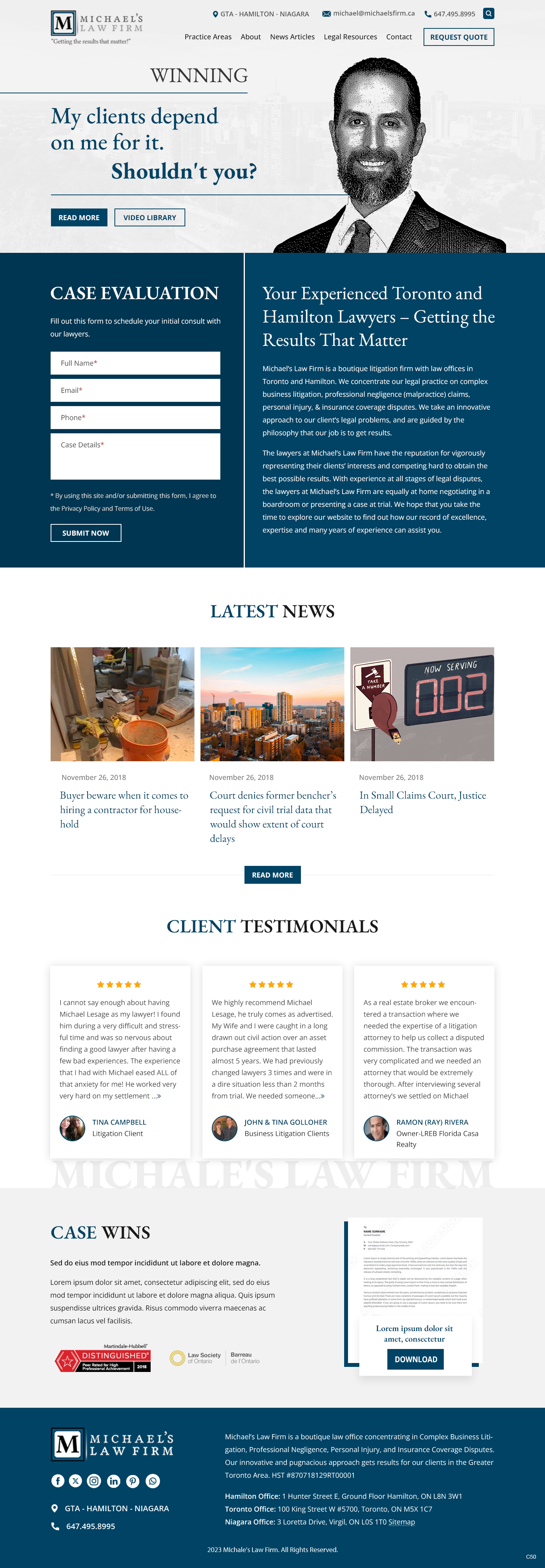 Web Design by pb for Michael''s Law Firm | Design #31936878