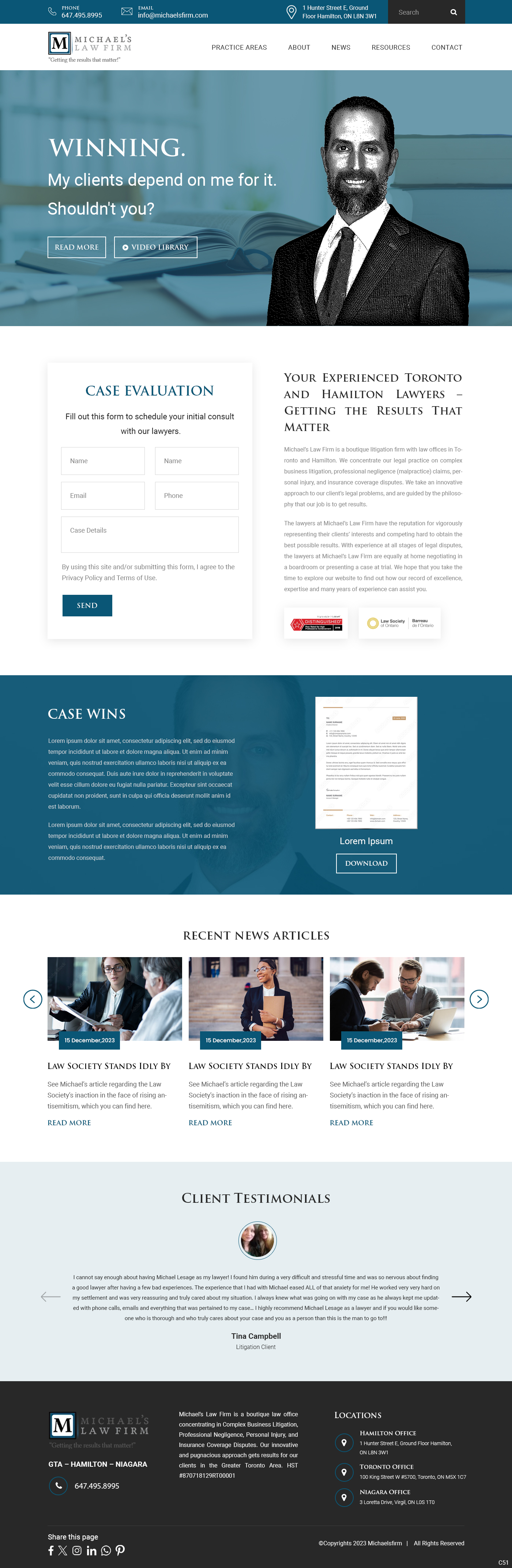 Web Design by pb for Michael''s Law Firm | Design #31936882