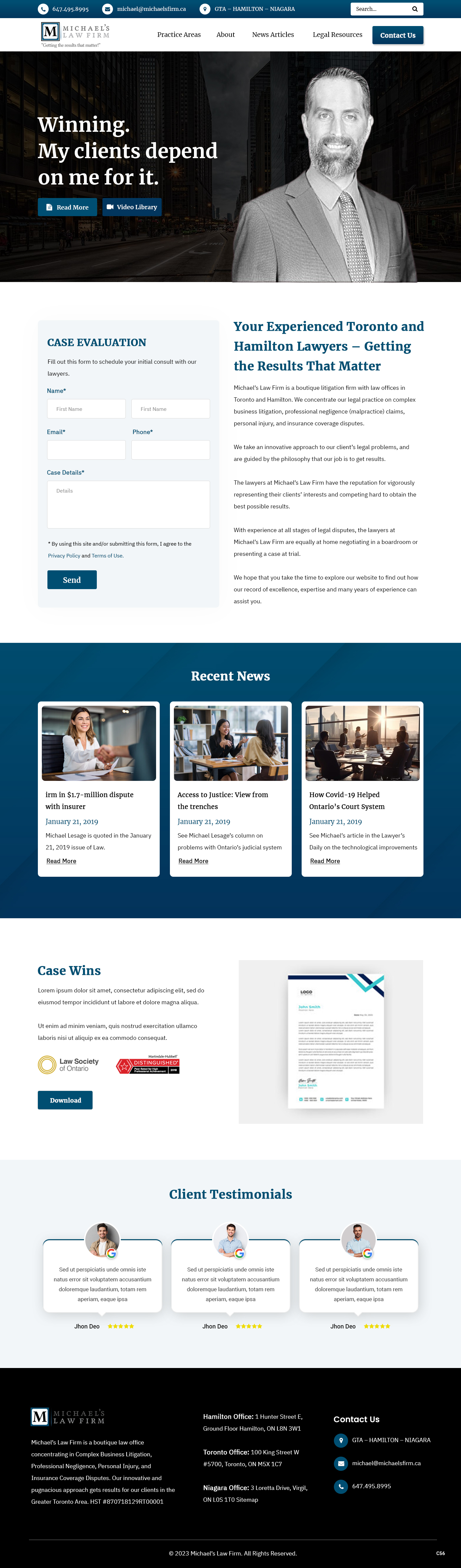Web Design by pb for Michael''s Law Firm | Design #31936883