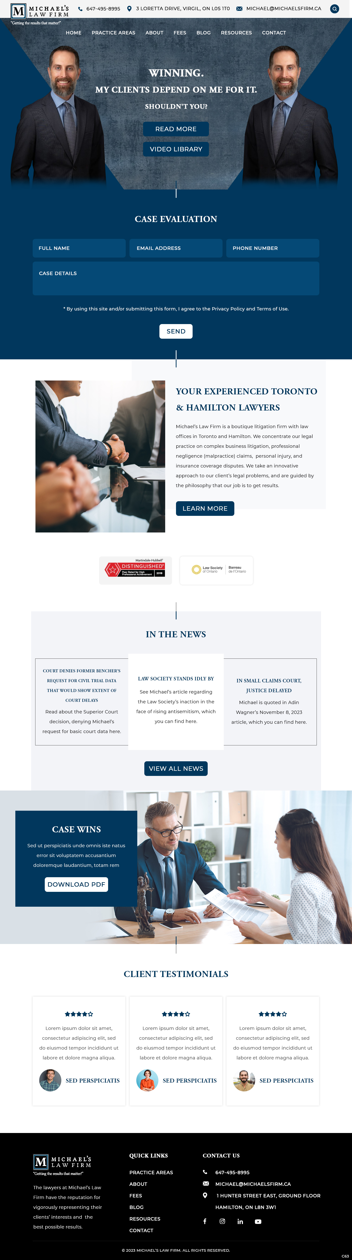 Web Design by pb for Michael''s Law Firm | Design #31936884