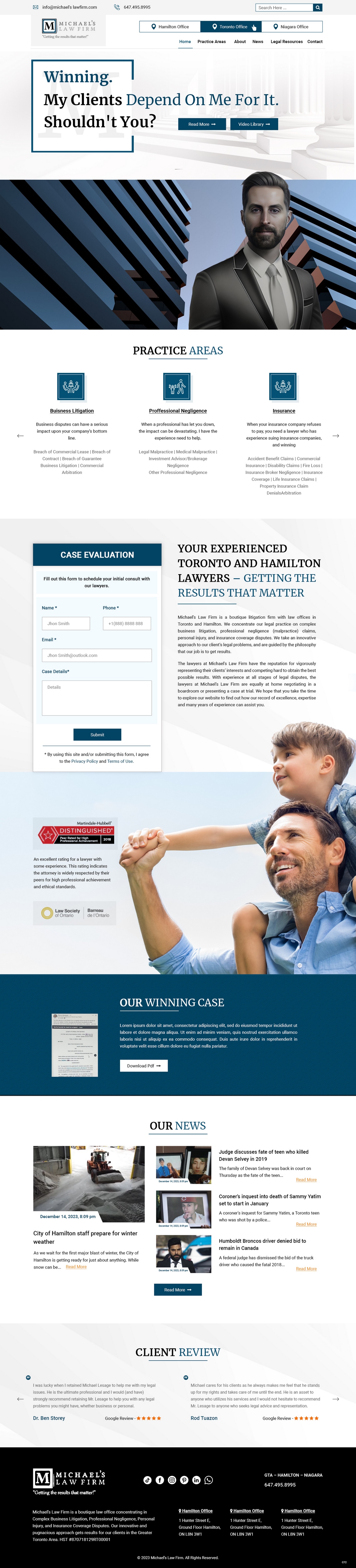 Web Design by pb for Michael''s Law Firm | Design #31936886