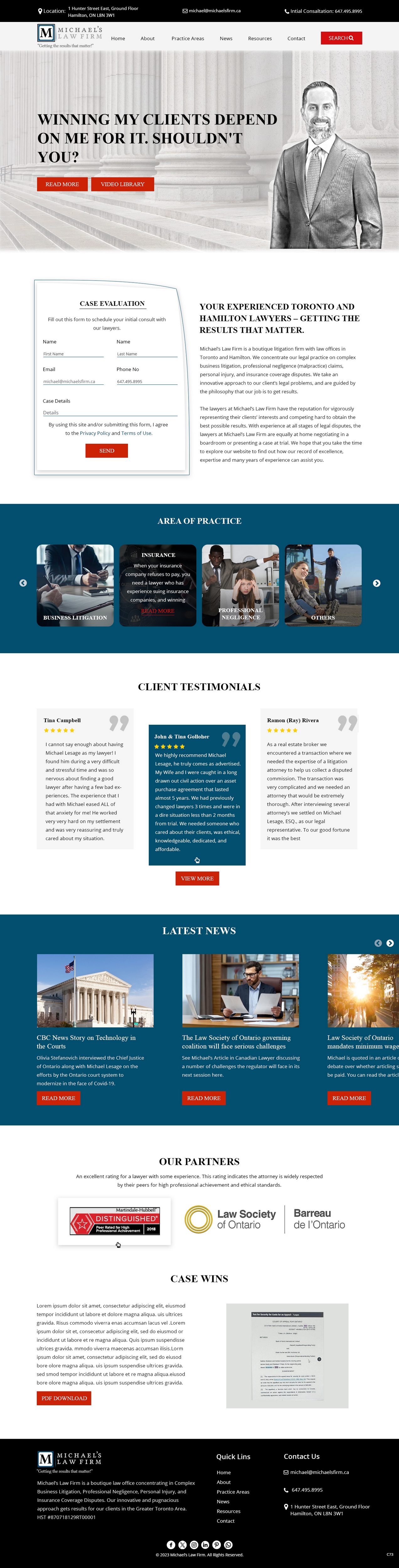 Diseño Web por pb para Michael''s Law Firm | Diseño #31936887