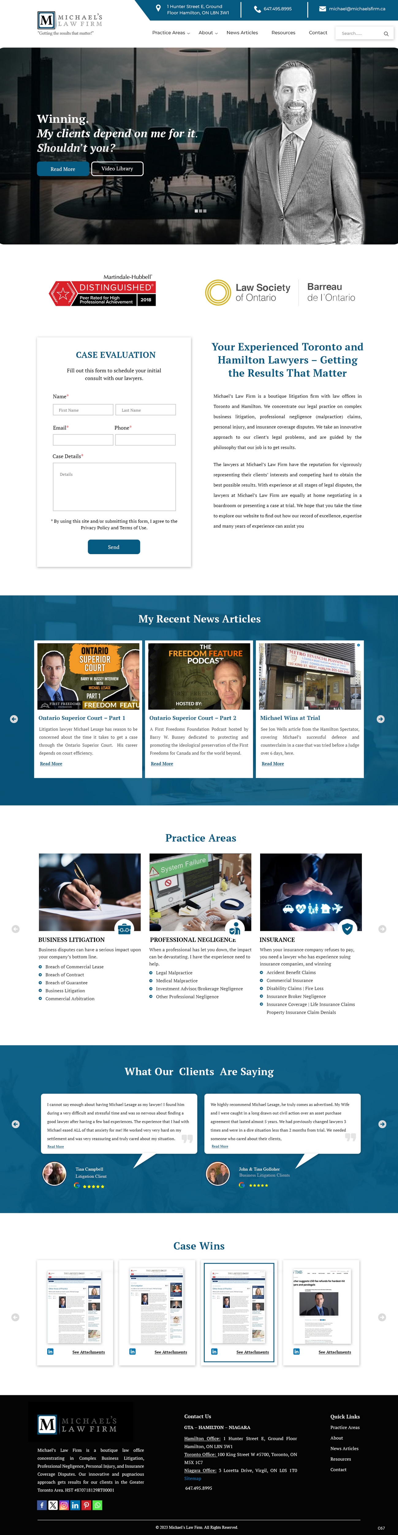 Web Design by pb for Michael''s Law Firm | Design #31936888
