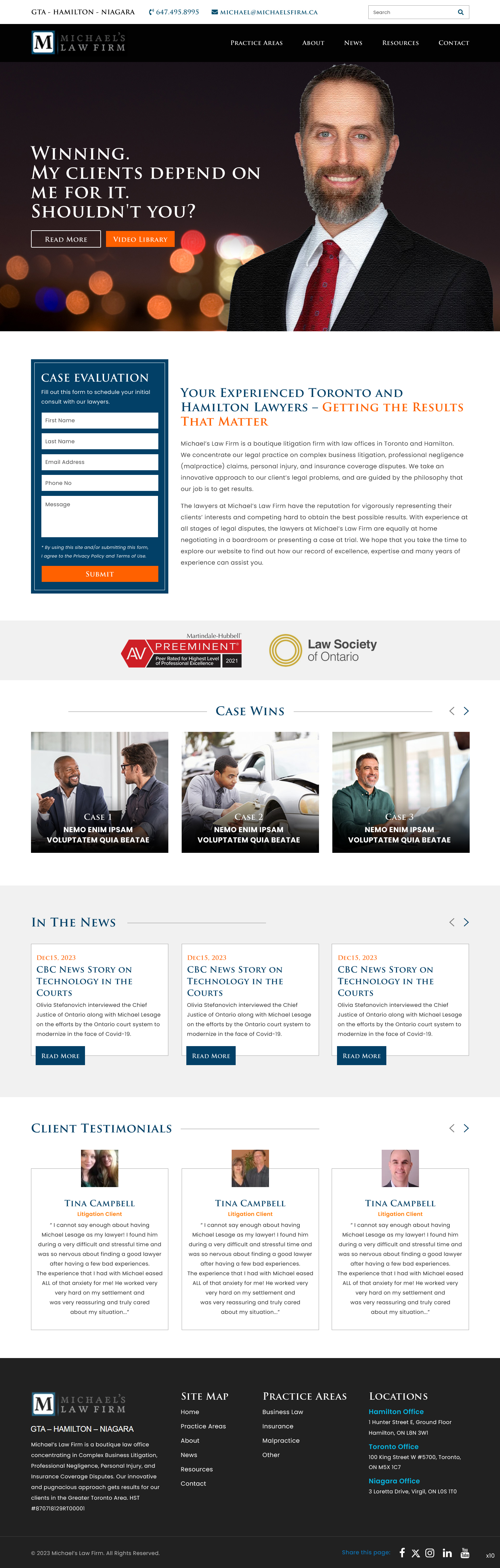 Web Design by pb for Michael''s Law Firm | Design #31936897