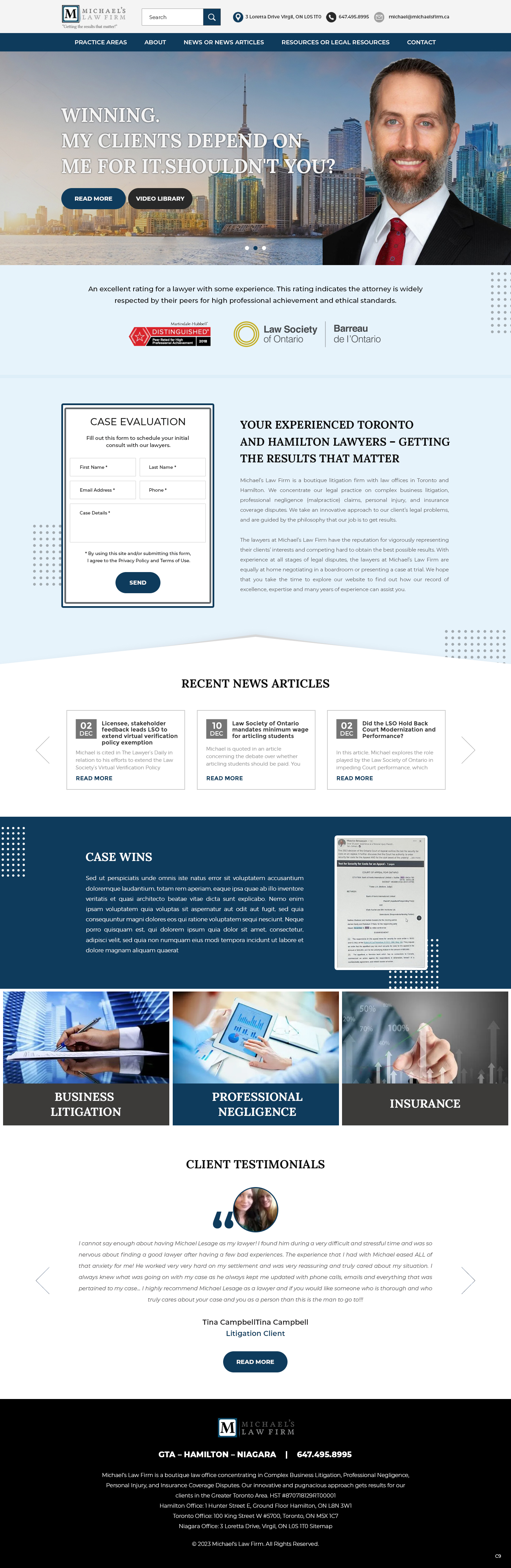 Diseño Web por pb para Michael''s Law Firm | Diseño #31942344