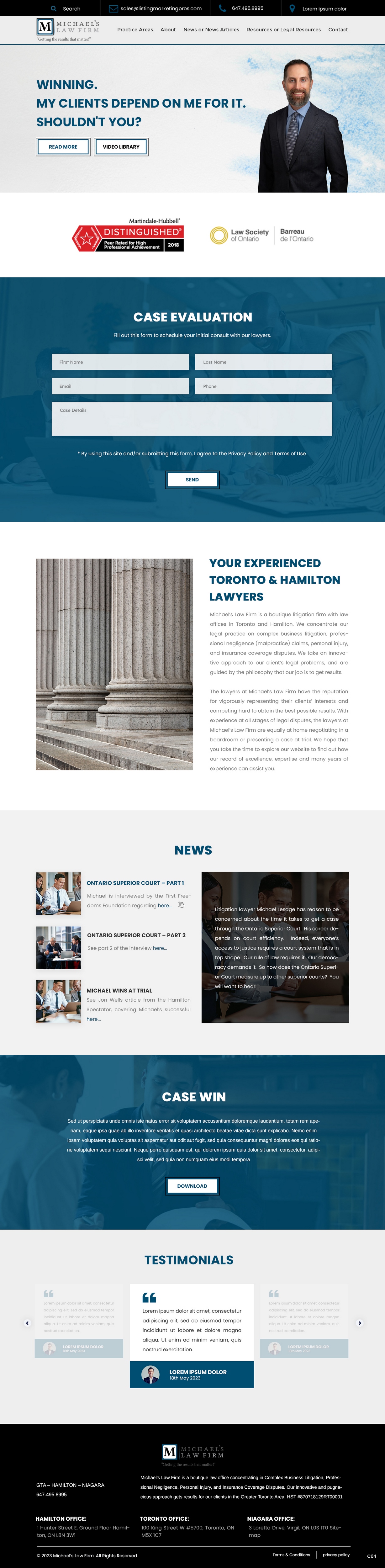 Web Design by pb for Michael''s Law Firm | Design #31942346