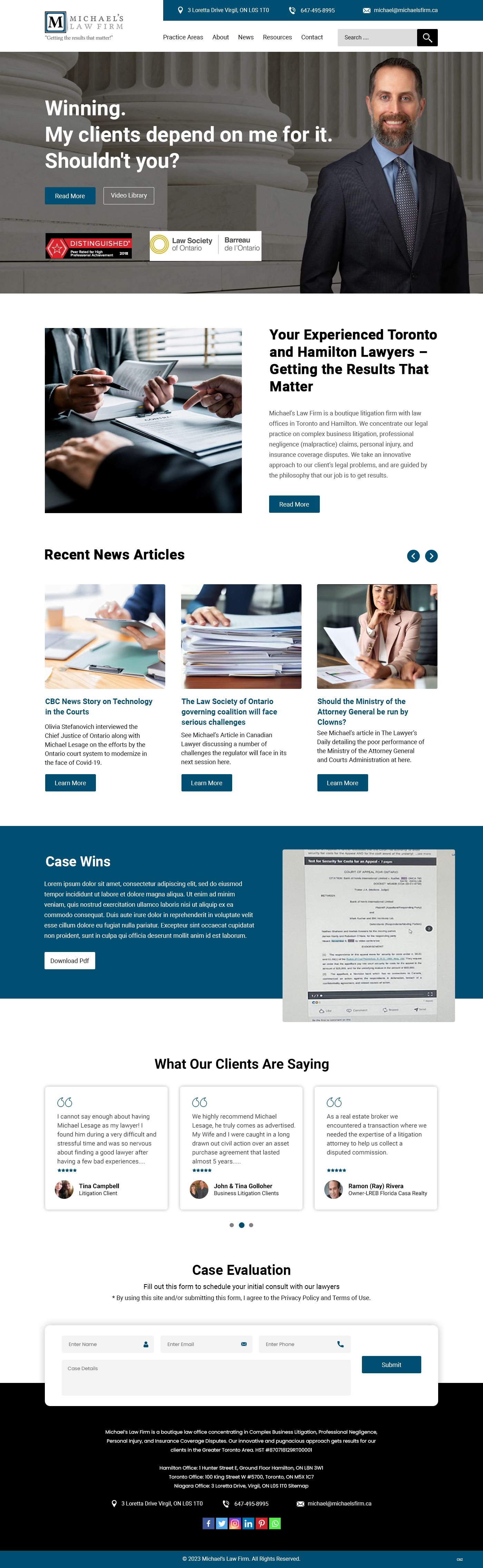 Web Design by pb for Michael''s Law Firm | Design #31942348