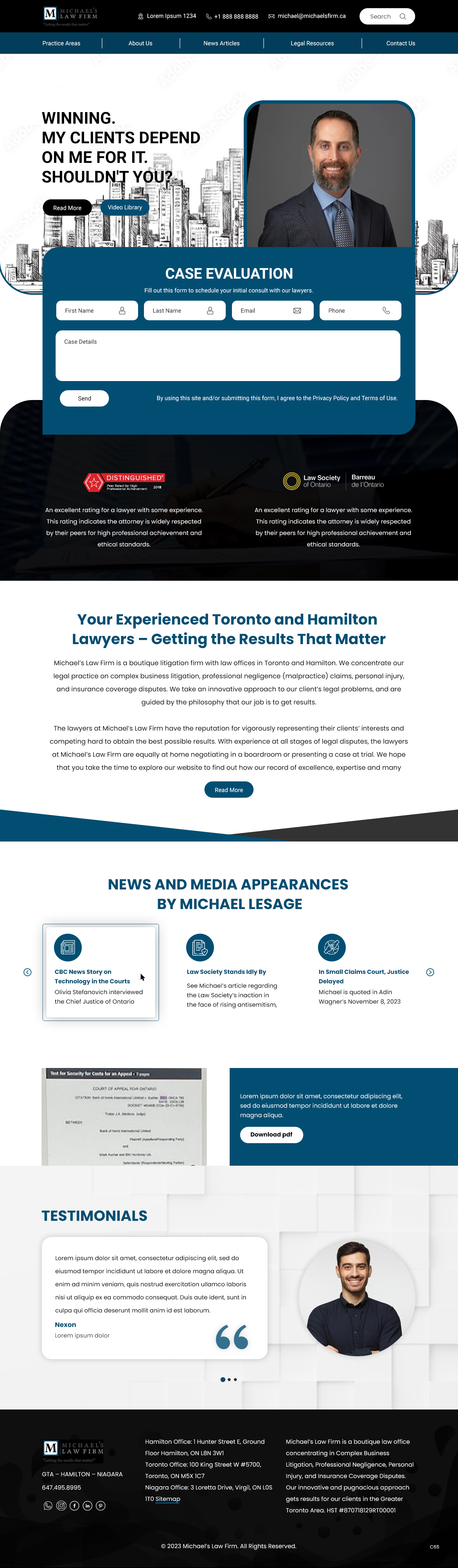 Web Design by pb for Michael''s Law Firm | Design #31942350