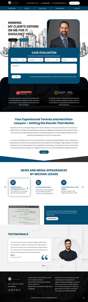 Web Design by pb for Michael''s Law Firm | Design: #31942350