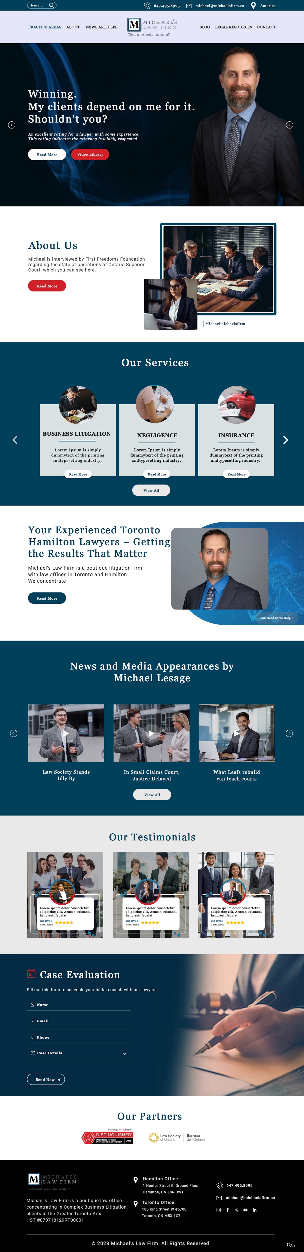 Web Design by pb for Michael''s Law Firm | Design #31942354