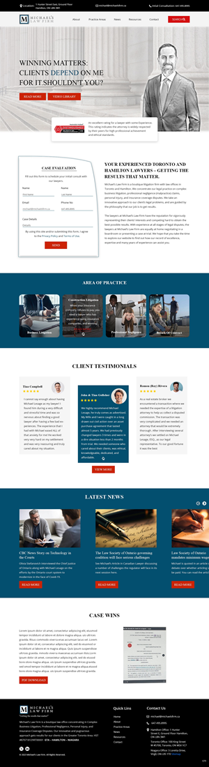 Web Design by pb for Michael''s Law Firm | Design: #31954184