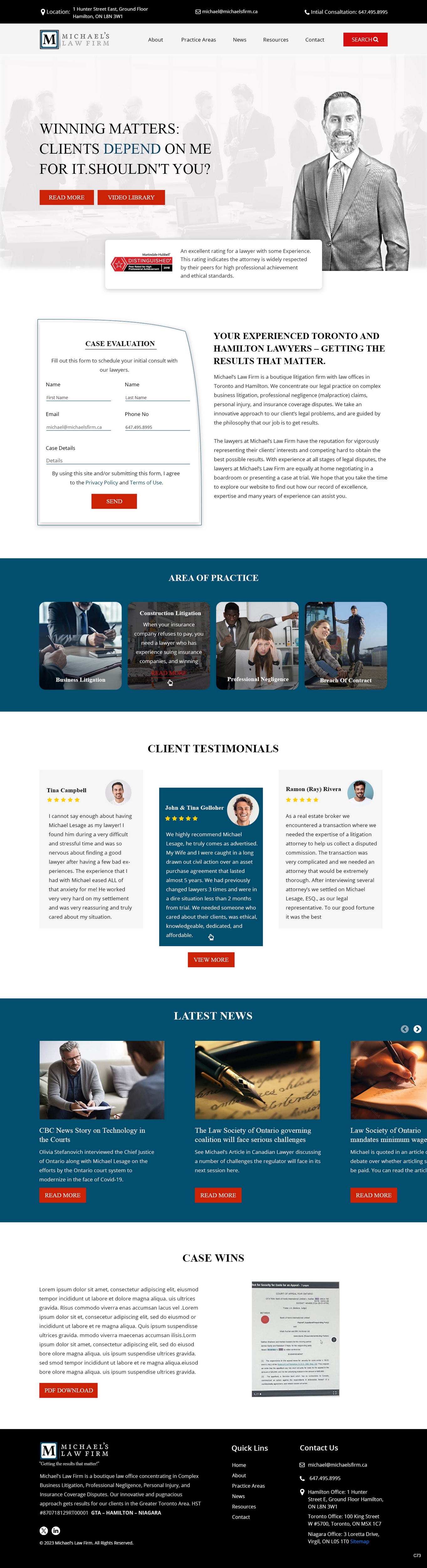 Web Design by pb for Michael''s Law Firm | Design #31954185