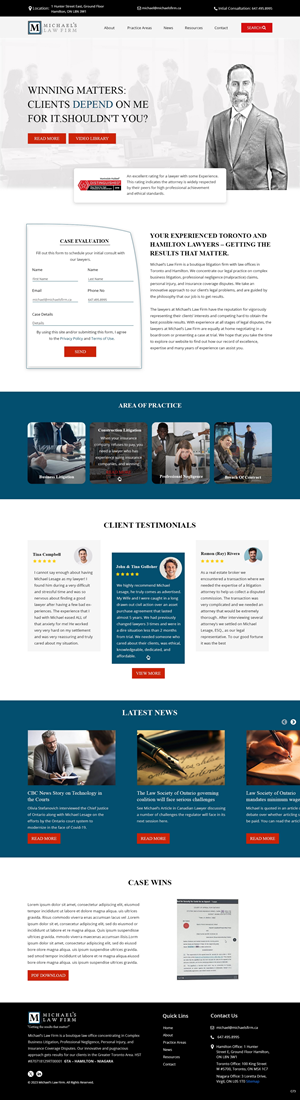 Web Design by pb for Michael''s Law Firm | Design: #31954185