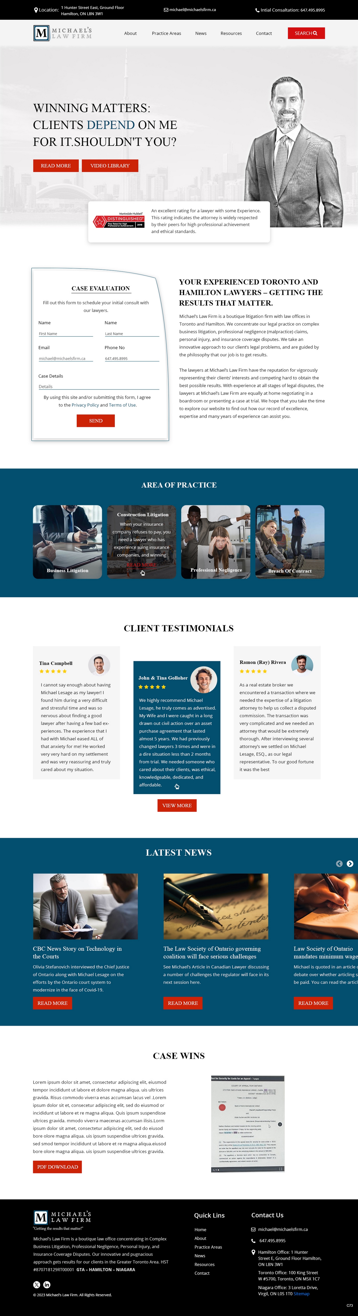 Web Design by pb for Michael''s Law Firm | Design #31954186