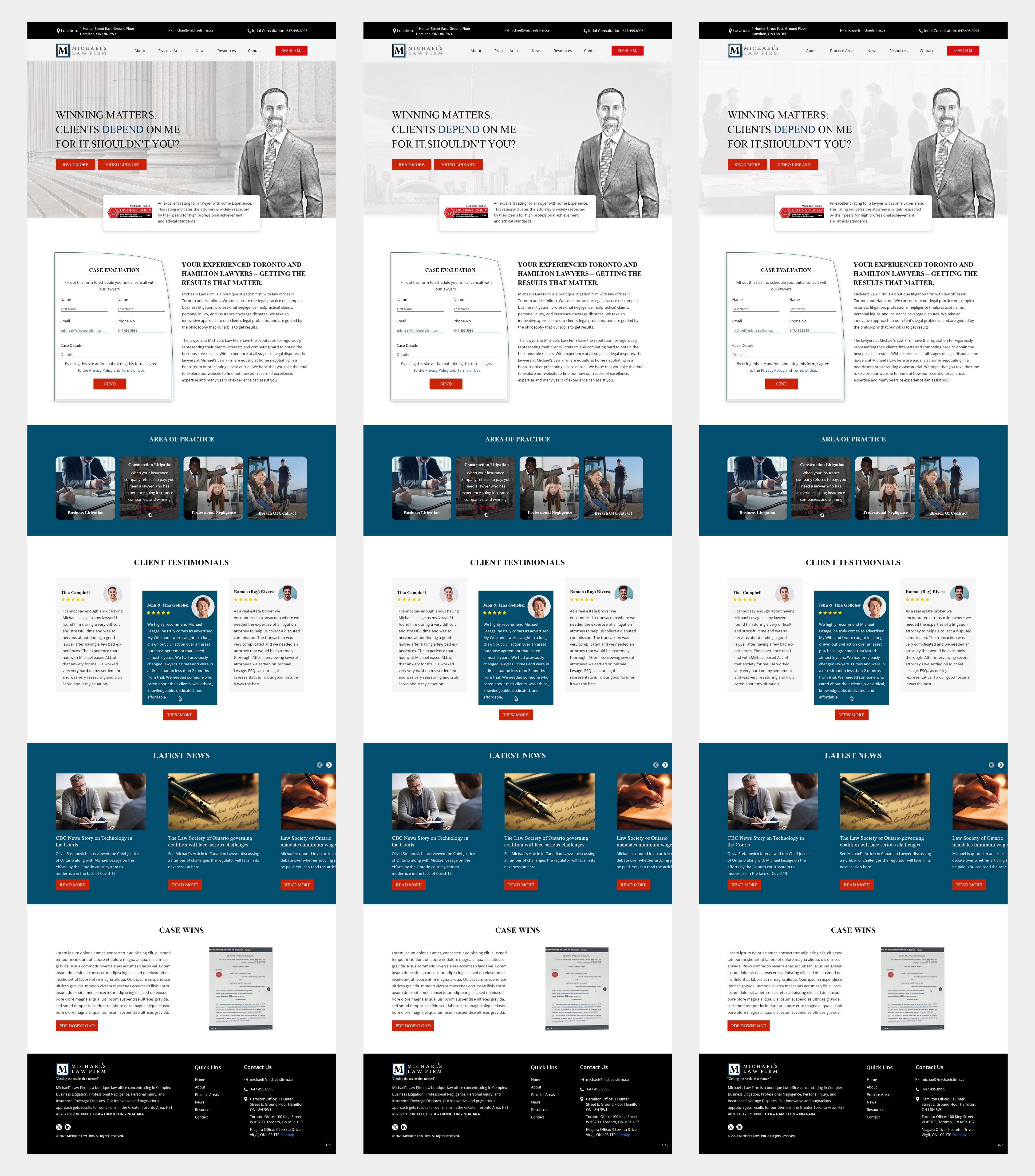 Web Design by pb for Michael''s Law Firm | Design #31954187