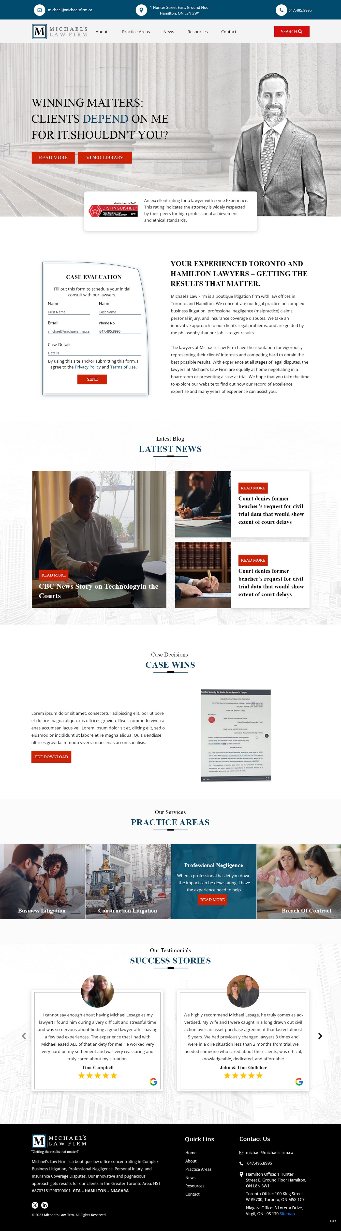 Web Design by pb for Michael''s Law Firm | Design #31968649
