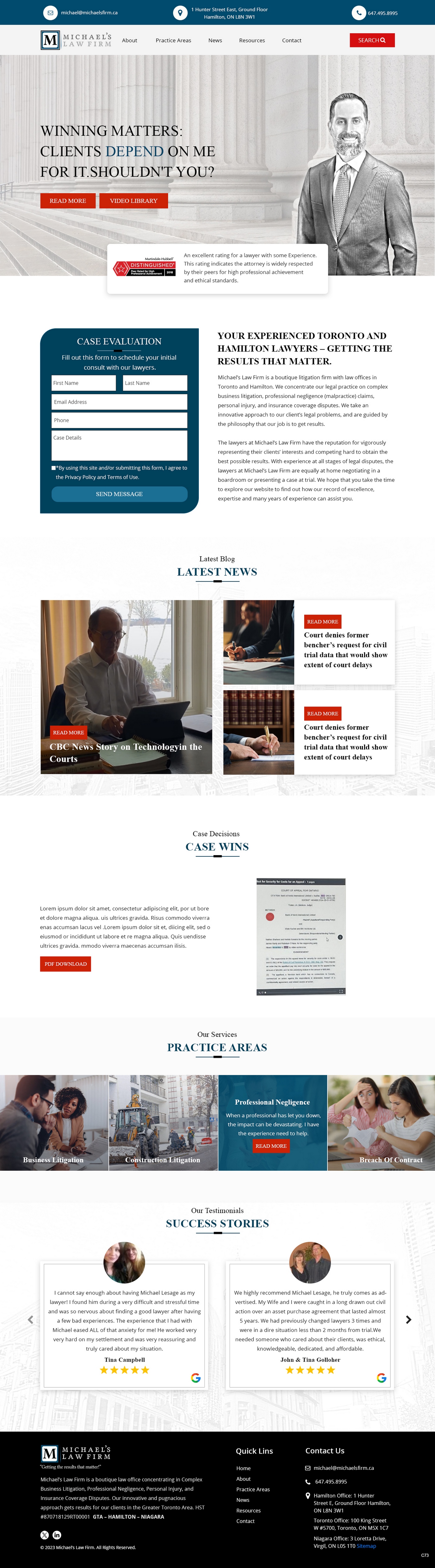 Web Design by pb for Michael''s Law Firm | Design #31968650