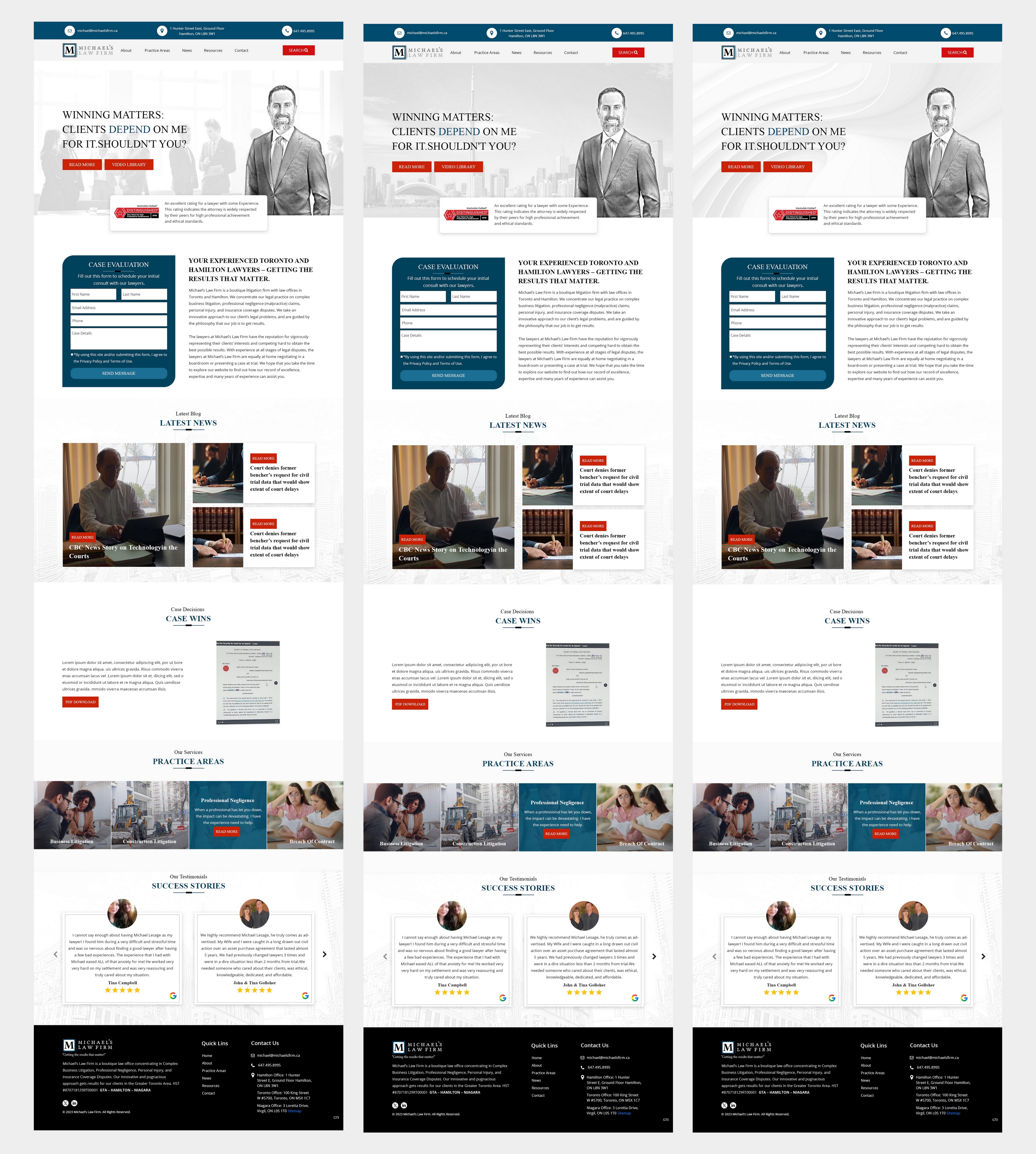 Web Design par pb pour Michael''s Law Firm | Design #31976080