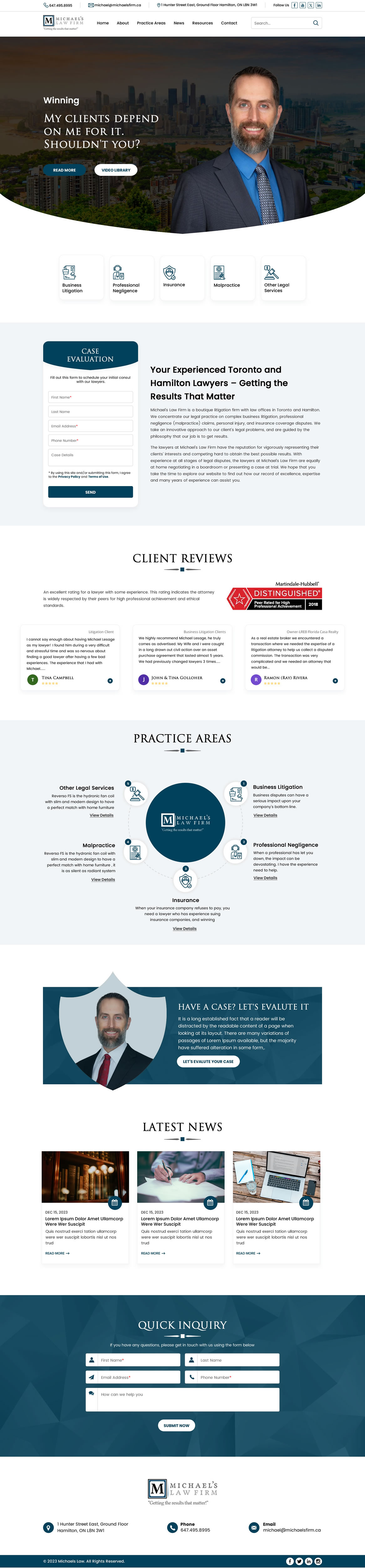 Web Design by Sbss for Michael''s Law Firm | Design #31935831