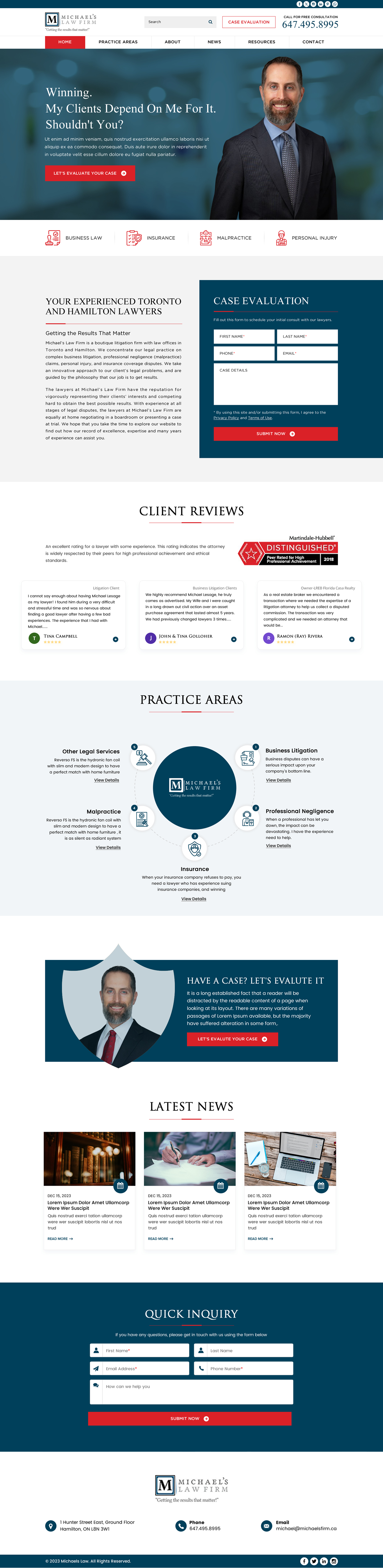 Web Design by Sbss for Michael''s Law Firm | Design #31935913
