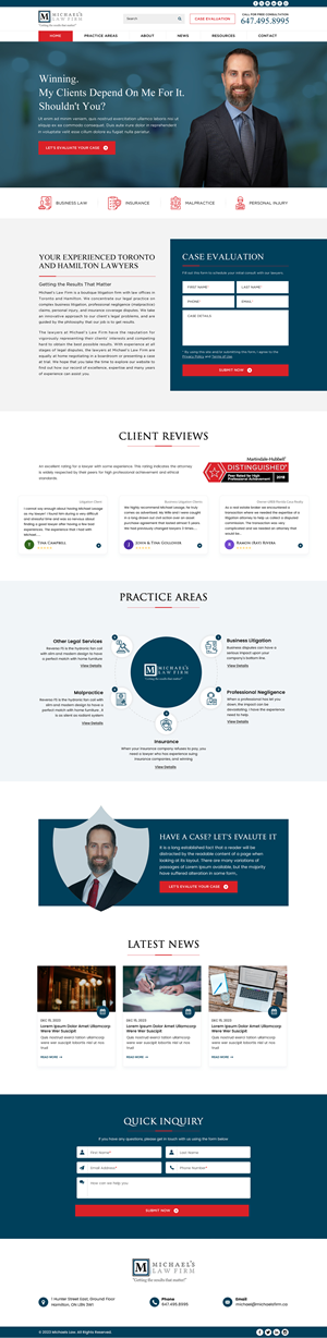 Web Design by Sbss for Michael''s Law Firm | Design: #31935913