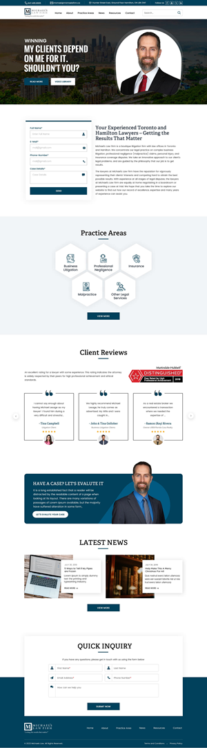 Web Design by Sbss for Michael''s Law Firm | Design: #31935932