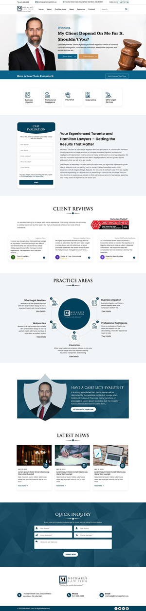 Web Design by Sbss for Michael''s Law Firm | Design: #31937063