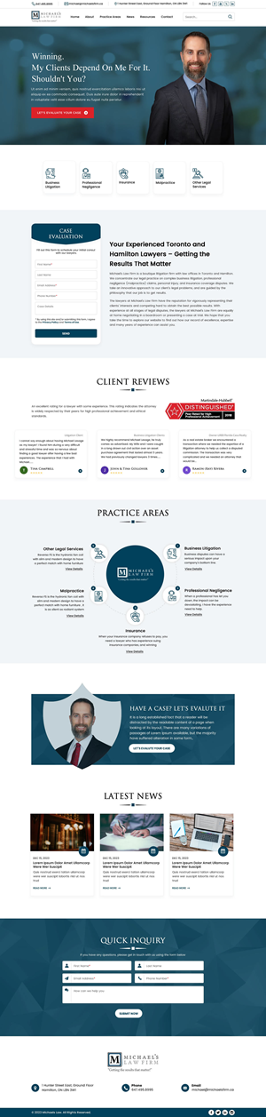 Web Design by Sbss for Michael''s Law Firm | Design: #31937064