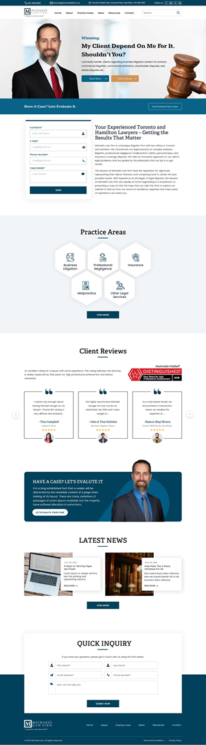 Web Design by Sbss for Michael''s Law Firm | Design: #31937065
