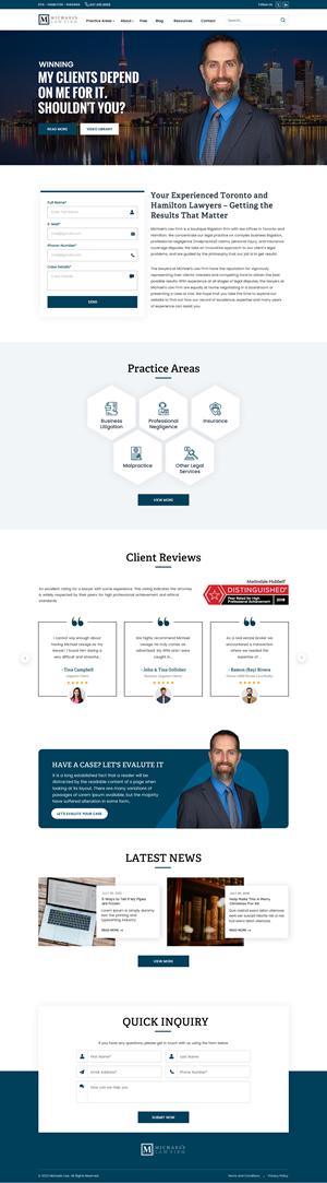 Web Design by Sbss for Michael''s Law Firm | Design: #31939573