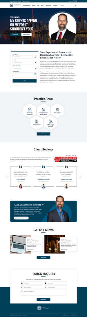 Web Design by Sbss for Michael''s Law Firm | Design: #31939574