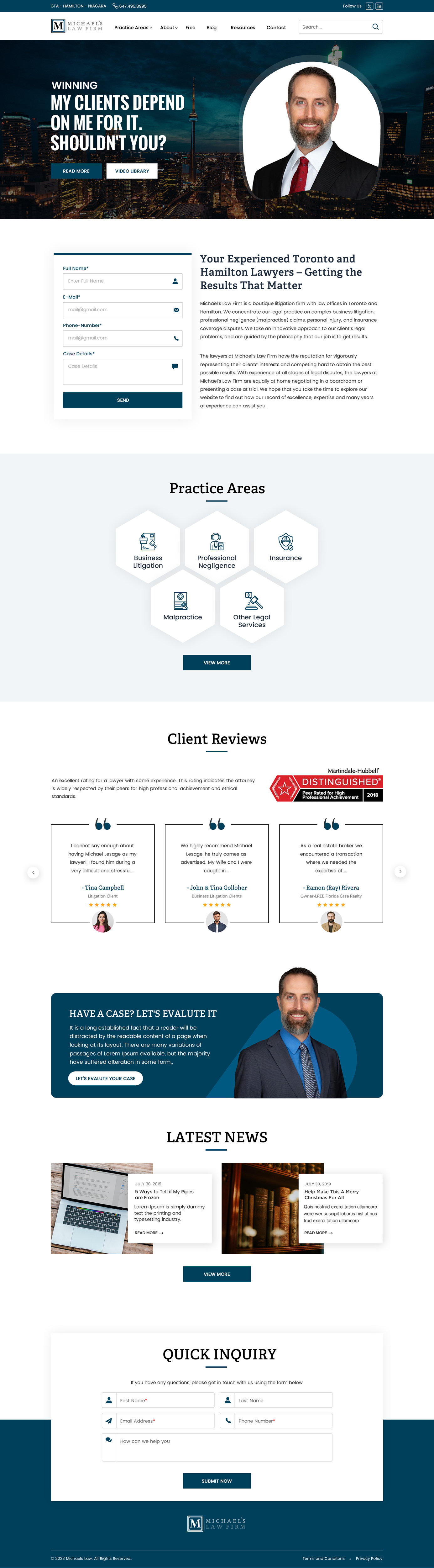 Web Design by Sbss for Michael''s Law Firm | Design #31939575