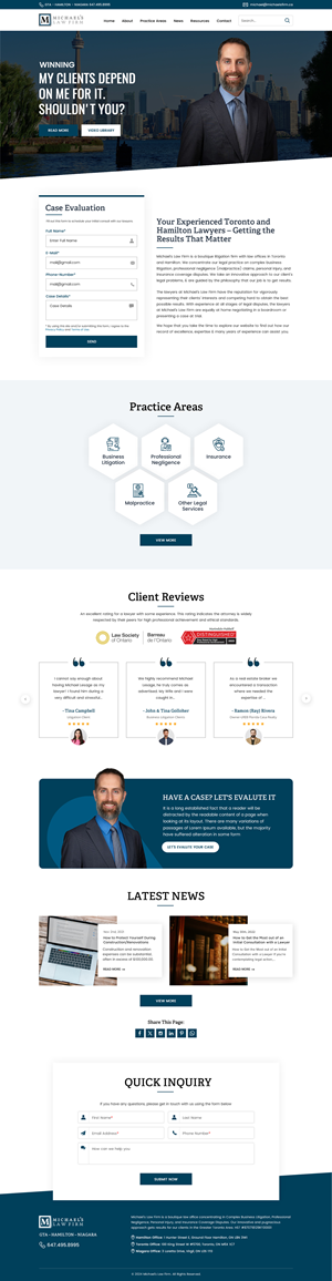 Web Design by Sbss for Michael''s Law Firm | Design: #31950943