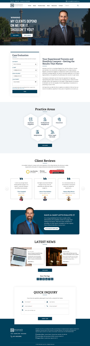 Web Design by Sbss for Michael''s Law Firm | Design: #31950944