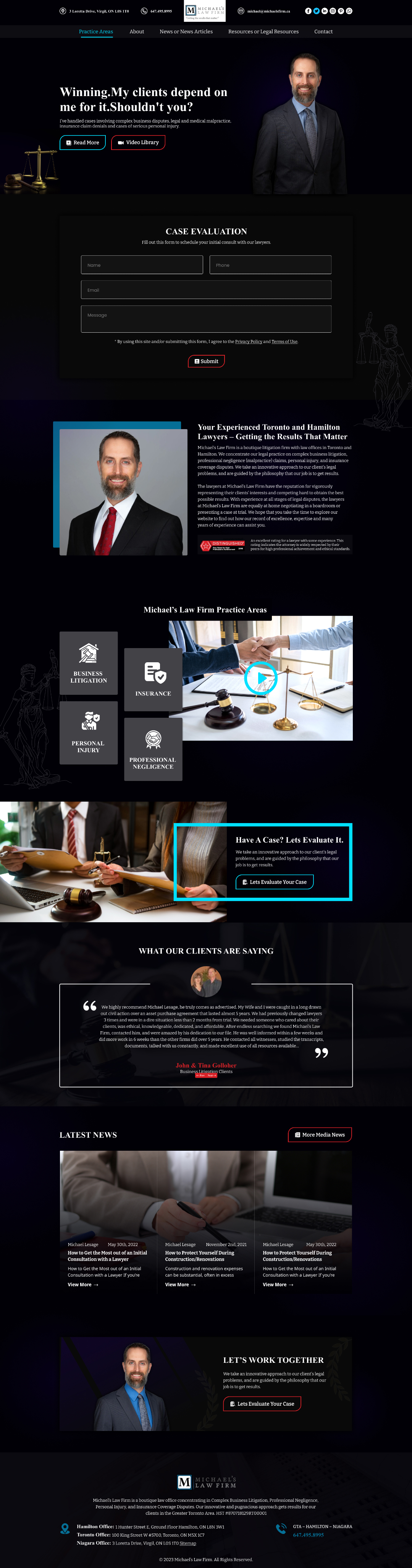 Web Design by Pram Shaw for Michael''s Law Firm | Design #31935760