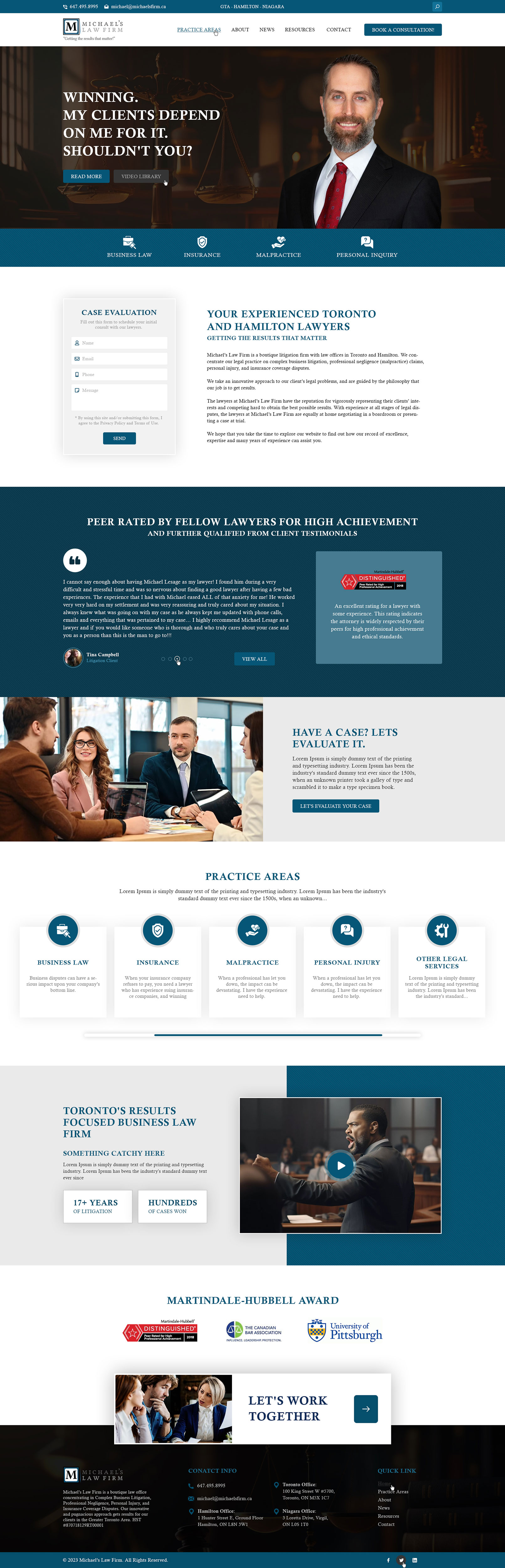 Web Design by Ved Web Services for Michael''s Law Firm | Design #31936610