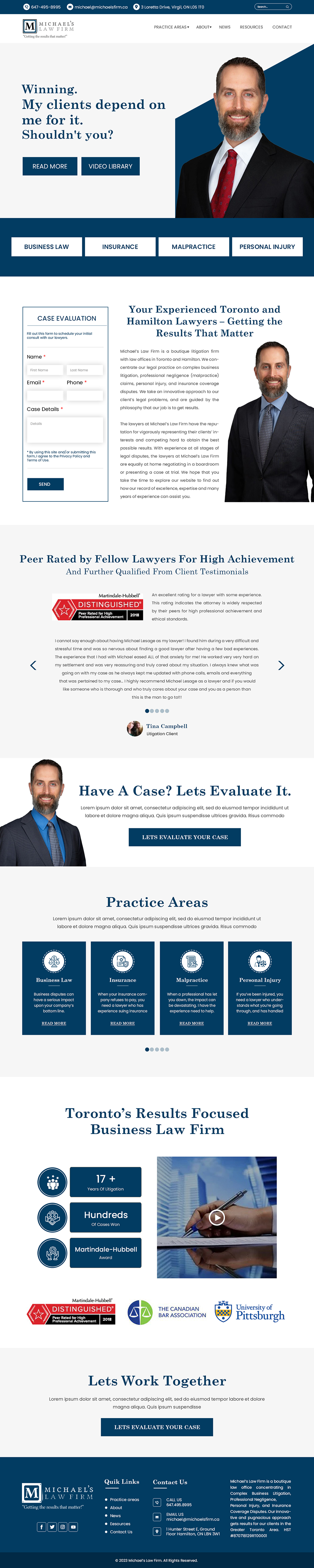 Web Design by Creations Box 2015 for Michael''s Law Firm | Design #31934904