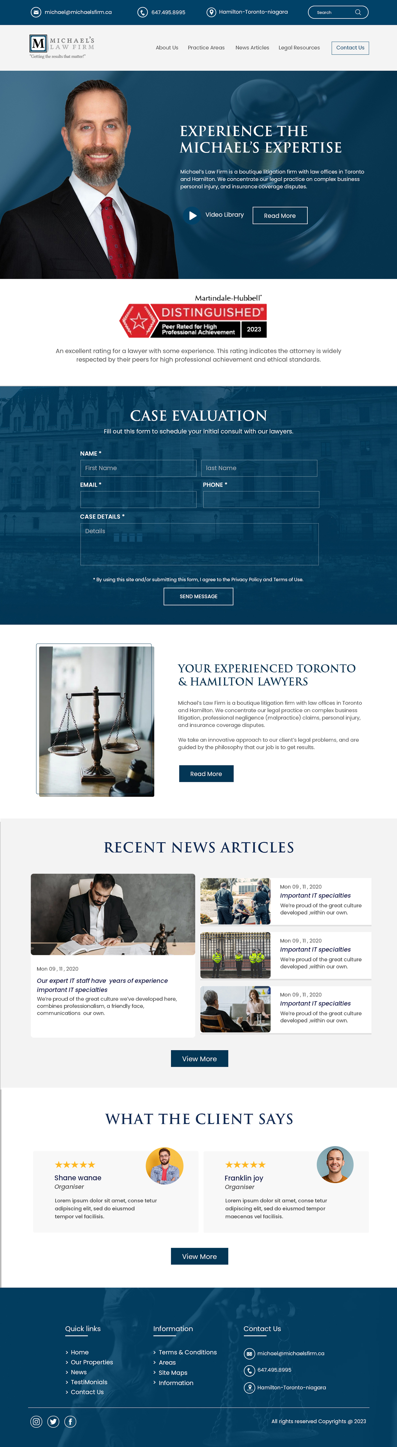 Web Design by Creations Box 2015 for Michael''s Law Firm | Design #31934906