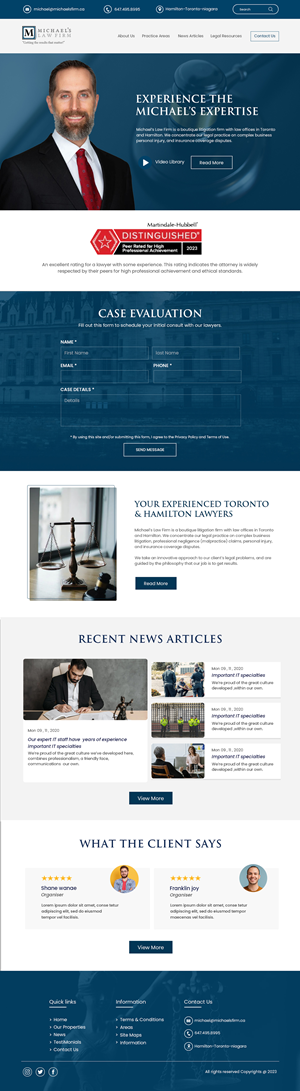 Web Design by Creations Box 2015 for Michael''s Law Firm | Design: #31934906