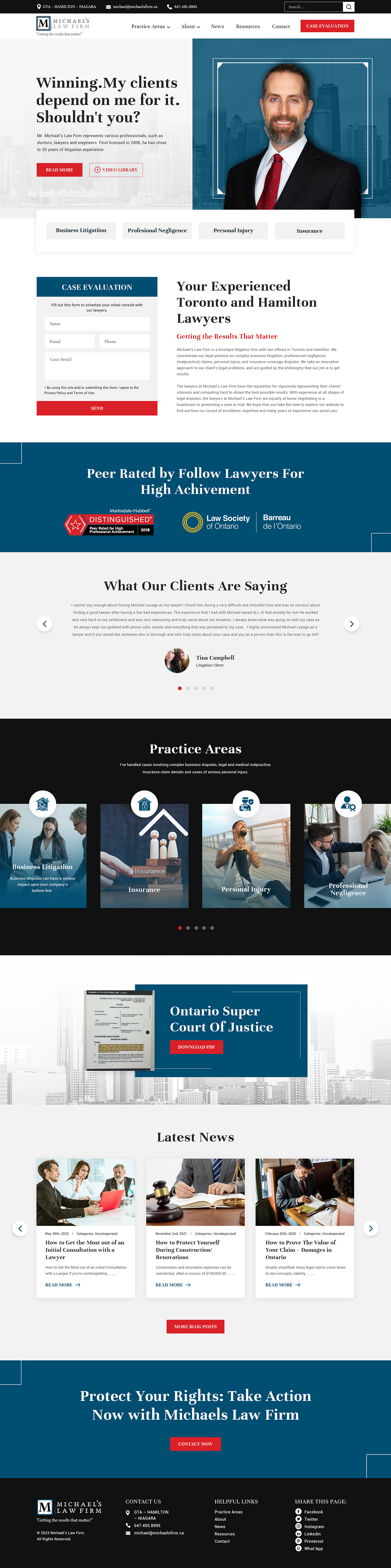 Web Design by creative.bugs for Michael''s Law Firm | Design #31957252