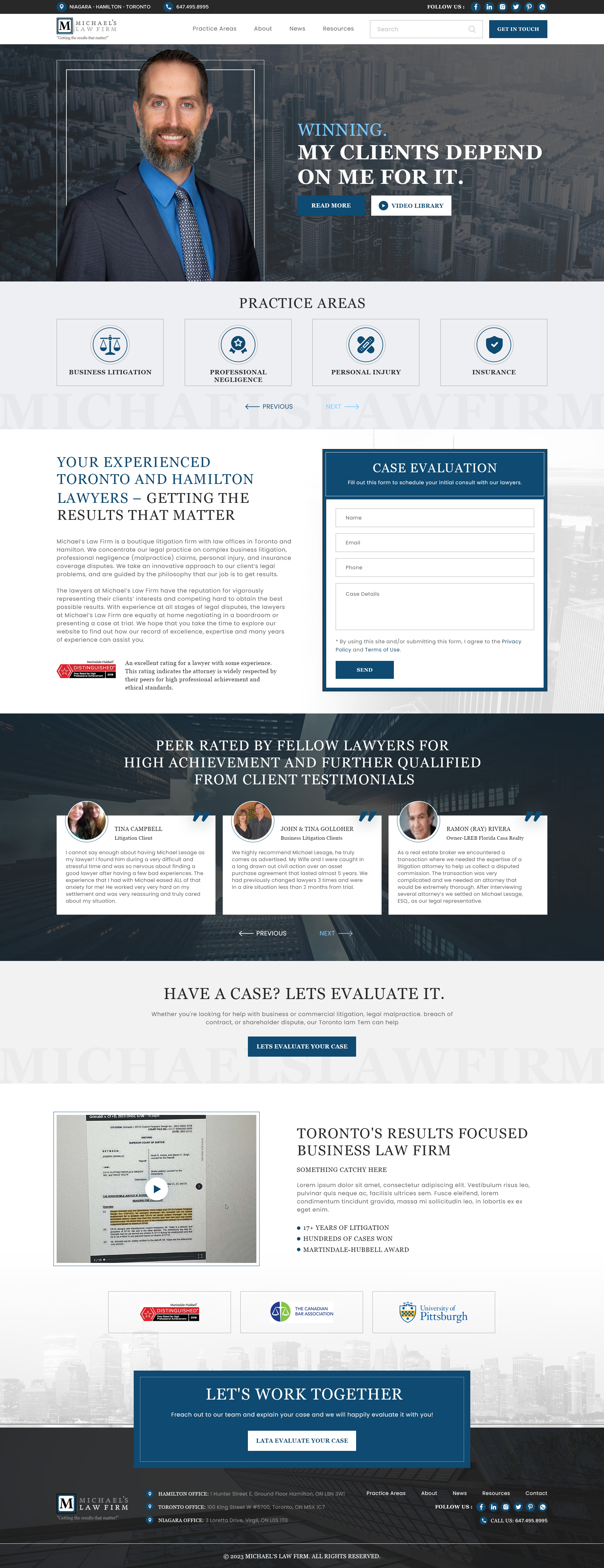 Web Design by creative.bugs for Michael''s Law Firm | Design #31958395